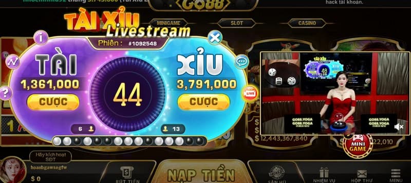 Tài xỉu livestream Go88: Bùng nổ với siêu phẩm hấp dẫn 2026 4 Hình thức Tài xỉu có dealer livestream trực tiếp